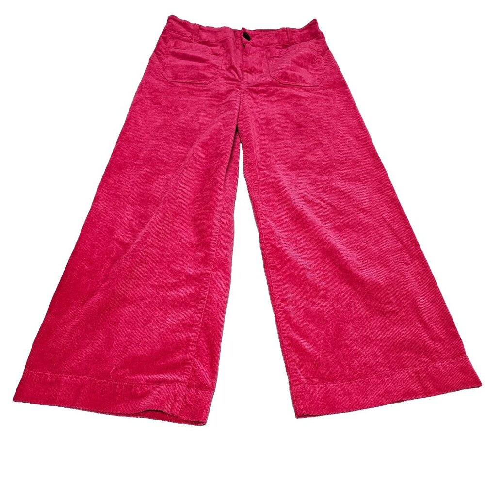 Maeve Raspberry Cropped Wide-Leg Pants - Picture 6 of 15